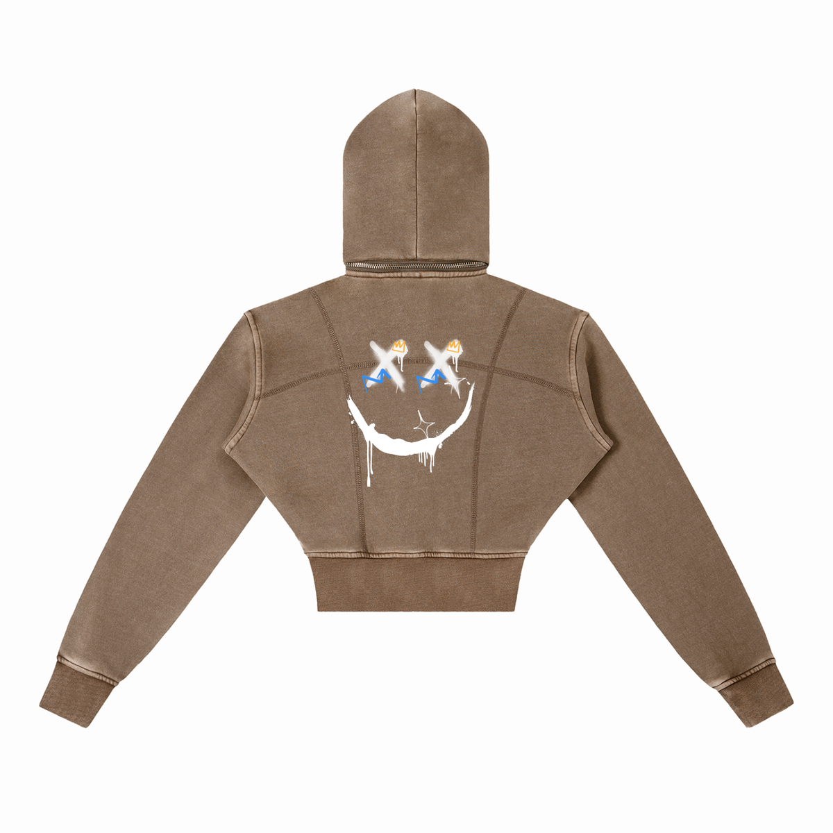 Vintage Washed Cropped Fleece Hoodie