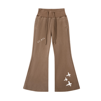 Vintage Washed Flared Fleece Pants