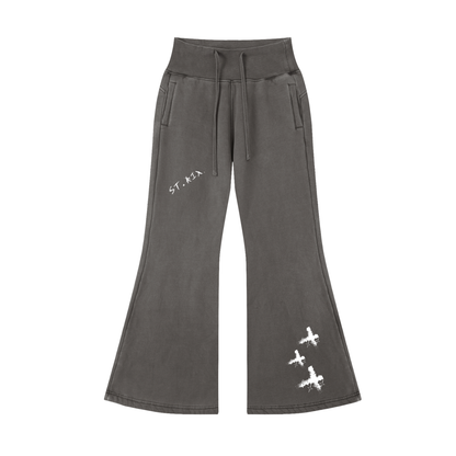 Vintage Washed Flared Fleece Pants