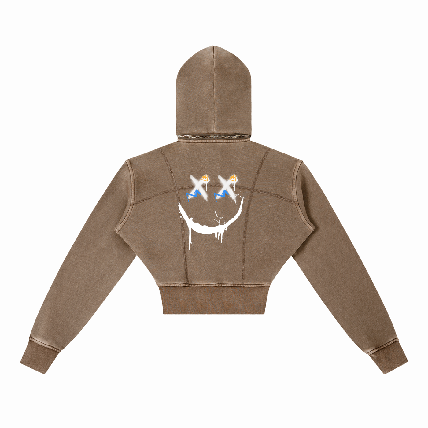 Vintage Washed Cropped Fleece Hoodie