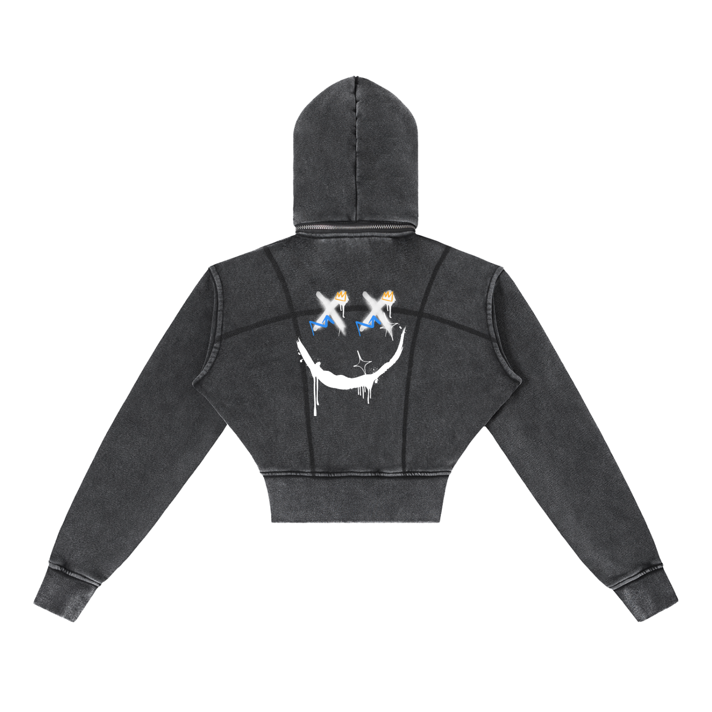 Vintage Washed Cropped Fleece Hoodie