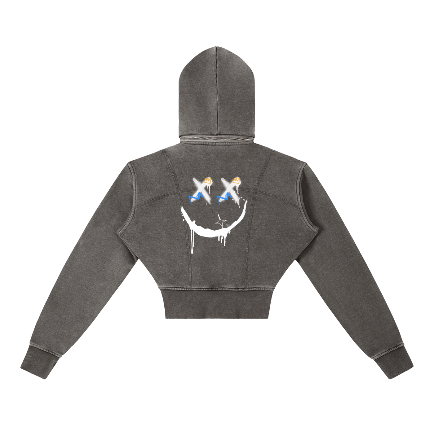 Vintage Washed Cropped Fleece Hoodie