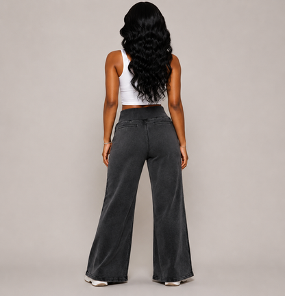 Vintage Washed Flared Fleece Pants